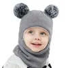 Berets 2-7 t Hooded Hat Toddler Snöhattar för barn Earflap Beanie Fleece Fodrad L5YB