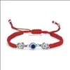 Charm-Armbänder Türkisches Glücks-Böses-Auge-Armband für Frauen Handgefertigter geflochtener Seilschmuck Rot Schwarz Blau Schnurarmband Freundschaft Drop Lieferung DHE68