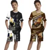 Funny 3D Stamping T -Shirts Sets Clothes Clothes Fashion Fashion Tracksuit Sport e Leisure Summer Girls Boys Abito 220617