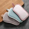 Double Sided Cleaning Wiping Rags Dishes Cleansing Brush Super Water Absorption Scouring Pads Hanging Kitchen Clean Brush BH6294 TYJ