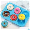 Sile Donut Mold Baking Pan Diy Donuts 6 Graid Mod Maker Non-Stick Cake Pastry Tools GGE3523 Drop Delivery 2021 Mods Bakeware Kitchen DIN