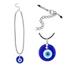 Blue Evil Eye Pendant Necklace For Women Black Wax Cord Chain Men Choker smycken Lucky Amulet Female Party Gift