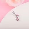 Authentic 925 Sterling Silver Beads Dumbbell Heart Dangle Charms Fits European Pandora Style Jewelry Bracelets & Necklace DIY Gift For Women 799545C01