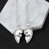 Best Friends Heart Pendent Necklaces For 2 Inlay Crystal 18K Gold Silver Plated Coupld Friendship Necklace Nice Jewelry Gift Wholesale Factory Price