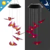 Autre décor à la maison LED énergie solaire variable lumière étanche coloré papillon vent carillon lampe pour maisons extérieur jardin cour décoration 368 D3