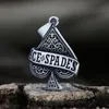 Ожерелья с подвесками Lucky Ace Of Spades Мужские ювелирные изделия из нержавеющей стали Poker A Rock Punk Casino Good Fortune Воротник Аксессуар V232Pendant