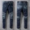 Jeans créatrice pour hommes Jean en détresse Biker Ripped Slip Fit Motorcycle Bikers Denim for Men S mode Pantalon noir