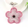 Nyckelringar Novelty Key Chain Artiklar Söt CAP Rhinestone Leather Snow Flower Anime Cover Multi Colors Wholesale Enek22