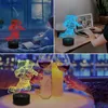 3D -lampa usb akryl nattlampor fjärrkontroll 16 färg byte av optiska illusionslampor hemrum dekor för gåva