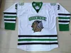 CeoMit Herren 9 Jonathan Toews Dakota Hockey-Trikot, 100 % genähte Stickerei, Fighting Sioux DAKOTA College-Hockey-Trikots, Schwarz, Weiß, Grün