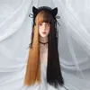 Nxy Wigs Vic Vic's Long Traint Cosplay Cosplay Black White Yellow Red اثنين