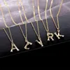 Pendant Necklaces Small Gold 26 Letter Necklace Hammered Metal Bamboo Alphabet A-Z Minimalist Initial Fashion Twist Chain JewelryPendant
