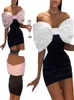 Abiti casual JustChiccNightclub Dress Pink Big Bow Design Tight Sexy BacklessCasual