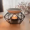 Candle Holders Aromatic Oil Burner Geometric Ceramic Essential Holder Wax Melt BurnCandle HoldersCandle