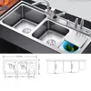 Storage Bags Kitchen Sink Stainless Steel Double Bowl Above Counter Or Udermount Sinks Vegetable Washing Basin 1.2mm Thickness KitchenStorag