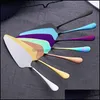 High Quality Colorf Stainless Steel Cake Shovel With Serrated Edge Server Blade Cutter Pie Pizza Spata Baking Tools Drop Delivery 2021 Bakew