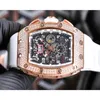 Zegarki Designer Projektant Luksusowy męski zegarek mechaniczny Richa Milles RM11 SWISS Ruch Gumowy pasek do mężczyzn marki na rękę