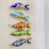 10pcs 5cm Cloisonne 동물 귀여운 koi 물고기 매력 보석 제작을위한 DIY 잉어 펜던트 에나멜 귀걸이 키 체인 액세서리