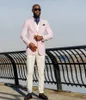 Mäns kostymer män blazrar rosa stripe män tuxedos smala passform 1 stycke costom gjord skakad lapel pocket blazer smart casual bröllop fest