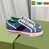 LUXURYS TENIS 1977 Sneaker Canvas Projektanci swobodne buty lniane tkanina Ebony czarny bawełniany motyw houndstooth jasnoniebieski czerwony dżinsowy dżins