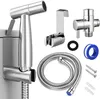 Conjunto acessório de banho Handheld WC Bidé Bidirecionador Kit de aço inoxidável Faucet de mão para casa de banho chuveiro cabeça auto limpeza