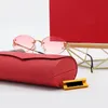 Rote, ovale Mode-Sonnenbrille, Designer-Damen-Strandsonnenbrille mit Farbverlauf, klassisch, rahmenlos, für Männer, Gold, Sinn für Luxus, Herren-Sonnenbrille, trendige kleine Brillenfassung, heiß