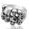 Rings de cluster Skulls Ghost Head Ring Punk Wind Vintage Skull Rings abrindo Toby22 ajustável