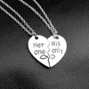Pendant Necklaces Fashion Pair Her One His Only Stainless Steel Necklace Small Silver Color Couple Chains Jewelry DropPendant