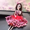 Interior Decorations Wedding Dress Doll Car Decor Peacock Pattern Ornaments Auto Girls Toys Ornament AccessoriesInterior