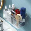 Salle de bain Plastique Transparent étagère murale Article de toilette Panier de rangement de rangement