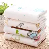 Towel 4pcs/lot High Quality Lady Girl Home Big Face Cotton Gauze Soft Absorbent Flamingo Washing Print Cartoon Luxurious