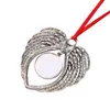 Angel Wing Sublimation Blank Pendant Heat Transfer Double-sided Printing Car Hanging Ornaments for Auto Home Decor Christmas ornaments