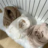 Bérets japonais mignon dessin animé ours d'oreille chapeau agneau en peluche chaude protection épaissie avec masque pour femmes girlberets