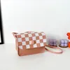 Мода Checkerboard клетчатая клетчатка Baby Girls Crossbody сумка маленькая квадратная милая детская сумка на плечо PU кожаные детские монеты кошелек сумки