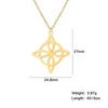 Pendant Necklaces Witchcraft Witch's Knot Stainless Steel Geometry Long Chain Necklace For Women Men Fashion Silver Color Jewelry GiftsP