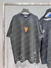 22ss Мужская дизайнерская футболка из хлопка с молнией и сломанным буквенным принтом с коротким рукавом Мужская уличная одежда с круглым вырезом серый черный xinxinbuy XS-L234O