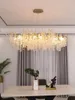 Lustre de cristal para o bar da sala de estar, ramo de luxo da villa francesa iluminação da ilha da ilha de lustres decorativos