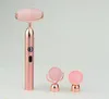 USB -oplaadbare elektrische natuurlijke 100% roze kristal Jade Face Roller Massager voor gezichten tillen met enkele koproller