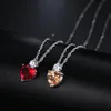 Pendant Necklaces Emmaya Fashion Heart Shaped Zircon Necklace White Gold Color Red Champagne Crystal For Women Anniversary JewelryPendant