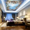 Bakgrunder Anpassade blå himmel och vita moln 3D tak el vardagsrum sovrum tapeter för väggar vattentäta 2022wallpapers