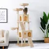 Domestic Delivery Cats Climbing Trestle Pet Scratcher Tree Candos MultiLevels Jumping Furniture Ball Cat Playing Toys With Nest 26282117