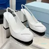 2022-New Tribute Patent/Soft Leather Platform Sandaler Kvinnor Strap High Heels Sandaler Lady Shoes Pumps Läderstorlek 35-40