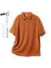 Men's Polos Men 2022 Spring Summer Short Sleeve Knitted Tees Men's Casual Turn Down Collar T-shirt Male Solid Color Loose Shirt A96Men's
