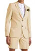 Abiti da uomo Blazer Moda Estate Cielo Grigio Abito da uomo Pantaloni corti Spiaggia Sposo Casual Business Matrimonio 2 pezzi Giacca da uomo