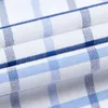 Camisa informal Oxford de manga larga para hombre, 100% de algodón a la moda con rayas de rejilla, camisas de lujo para hombre con botones, ropa suave blanca 220323