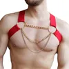 Bras sets fétiche en cuir noir harnais ajusté hommes bondage corps gay vêtements sissy lingerie for rave exotic tanks7160023