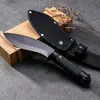 R7223 Dogleg-Messer mit fester Klinge, 3Cr13Mov, schwarze Klinge, ABS-Griff, gerade Outdoor-Survival-Messer mit Nylonscheide