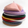 Beretti inverno Warx Fucice Beret in lana in lana femminile ragazze artista francese Cappello cappello da cappello rosso nero viola beige arancione kawaii Capli piatti da top warmersberts