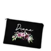 Cosmetic Bags & Cases Personalized Custom Name DIY Wedding Party Canvas Makeup Case Zipper Toiletry Pouch Bridesmaid Teacher Mother GiftCosm