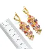 Ensembles de bijoux multicolores en zircone couleur or pour femmes, boucles d'oreilles, collier, pendentif, bagues, boîte cadeau 220726